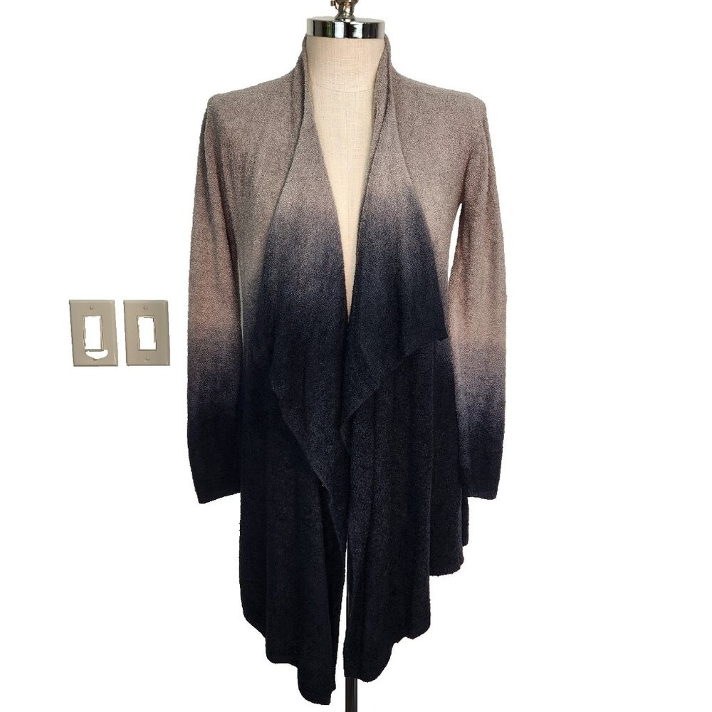 Barefoot Dream Bamboo Chic‎ Lite Cardigan Sweater S/M Gray Blue Ombre Open Front